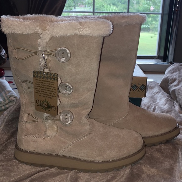 skechers suede boots women's